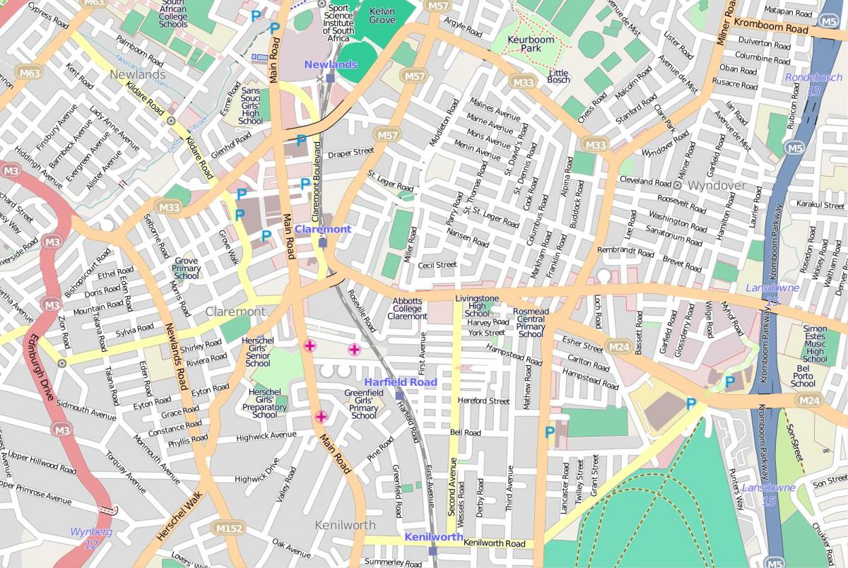 mapa airetiko mapa Cape Town