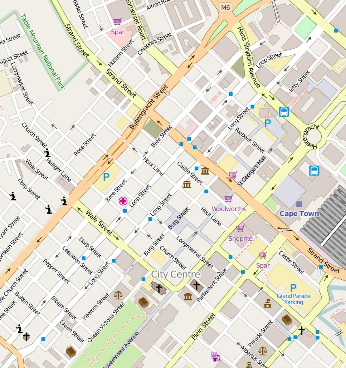 mapa buitengracht kalean Cape Town