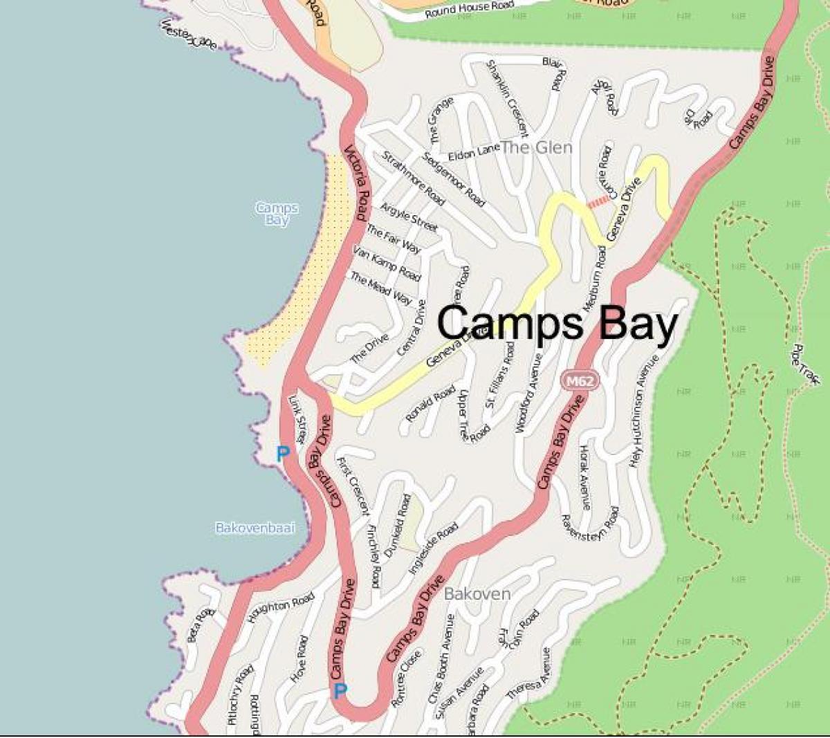 mapa camps bay Cape Town
