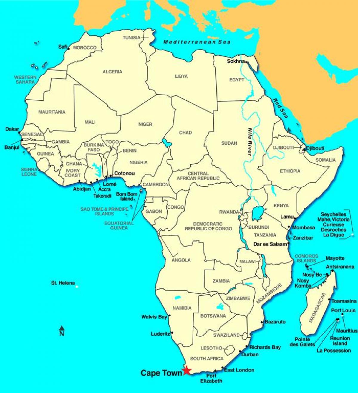 cape afrikako mapa