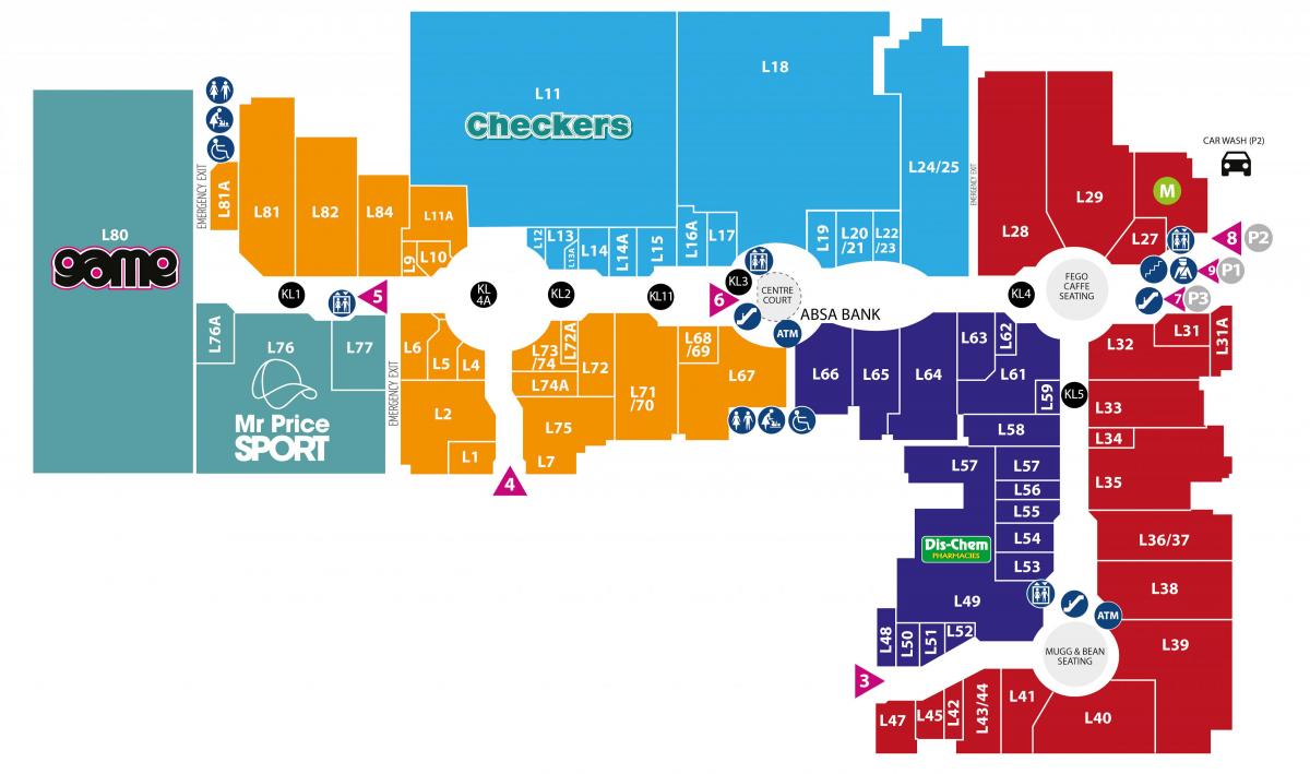 mapa cape atea mall
