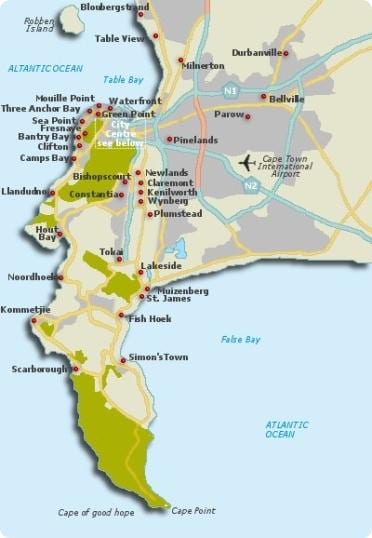 Cape Town auzo mapa