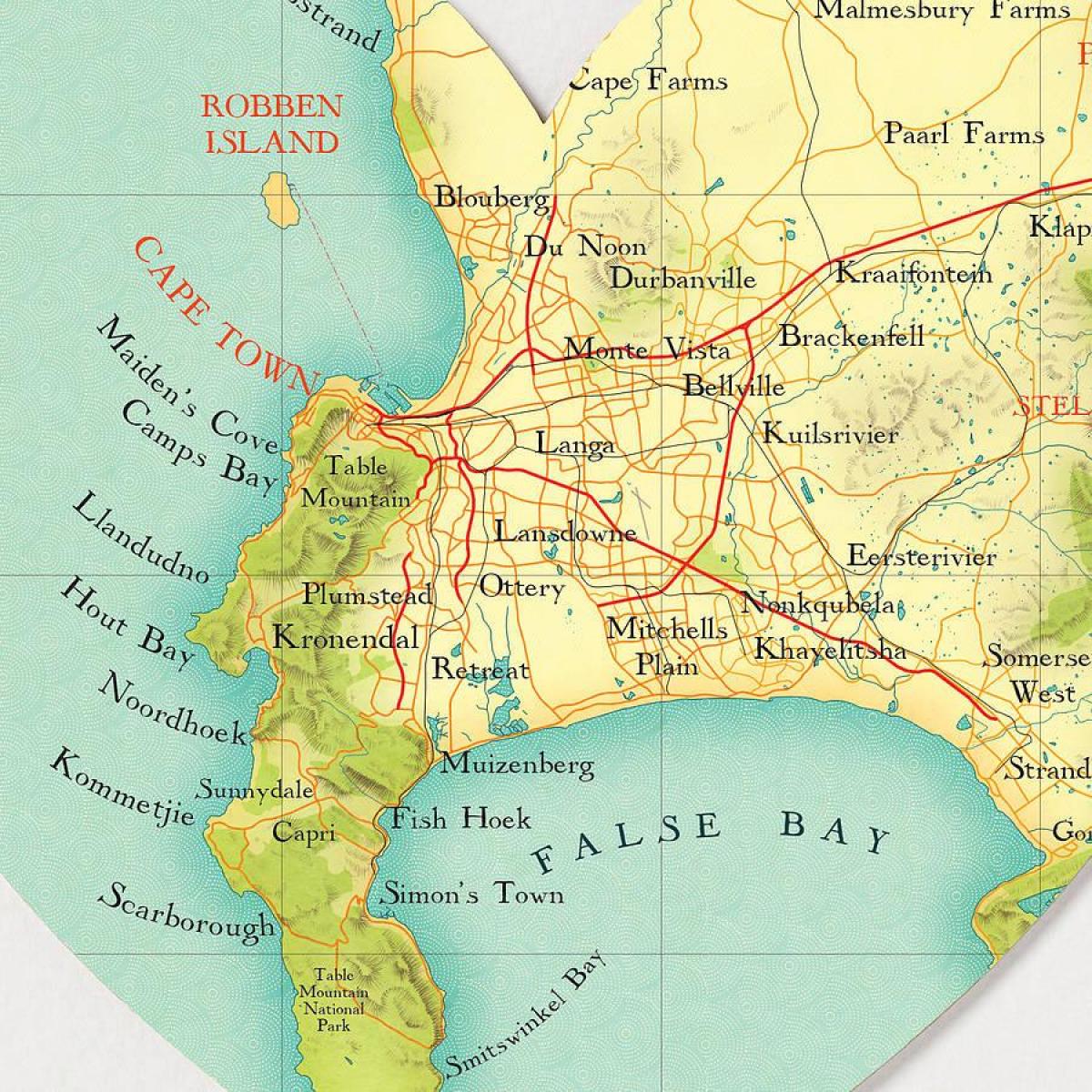 Cape Town kokapena mapa