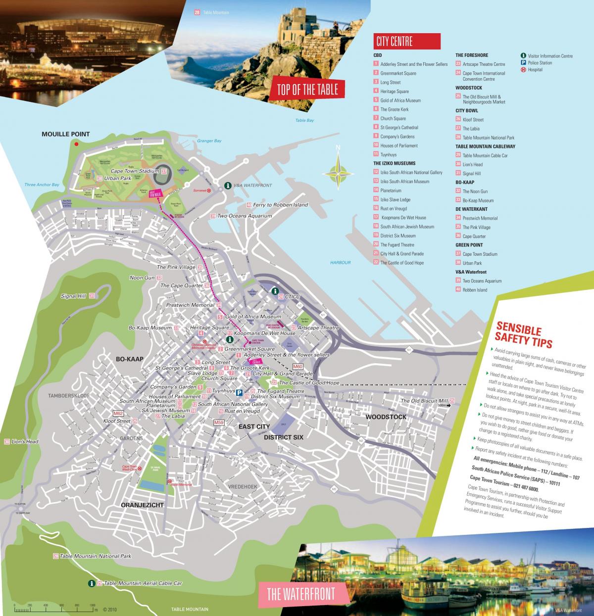 Cape Town turismo-erakargarri mapa