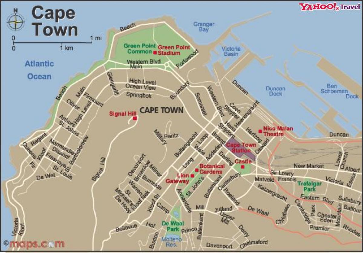 hiria Cape Town mapa ikuslearen