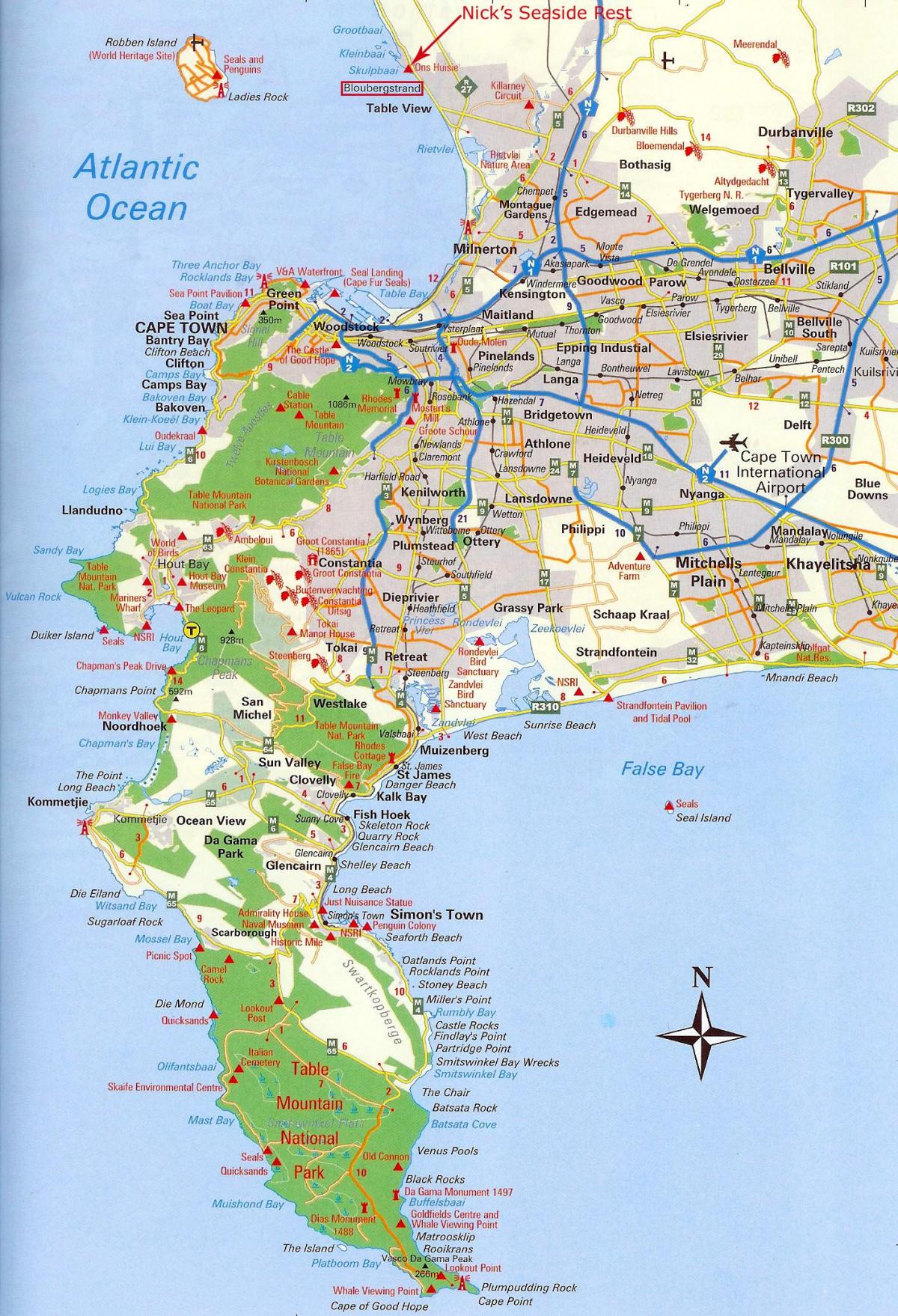 mapa bat Cape Town