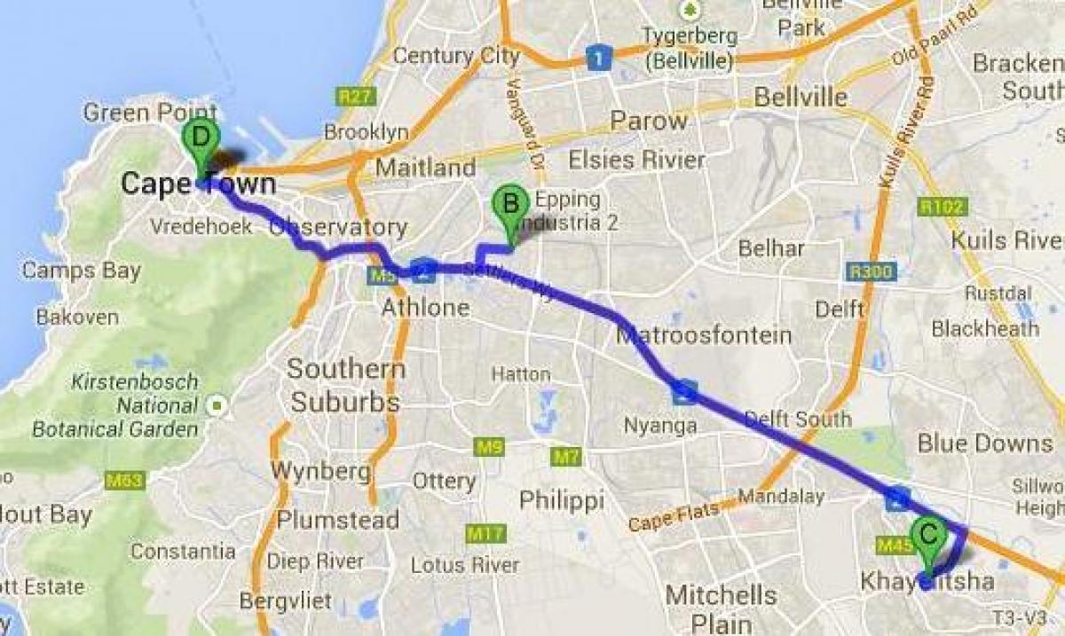 townships Cape Town mapa