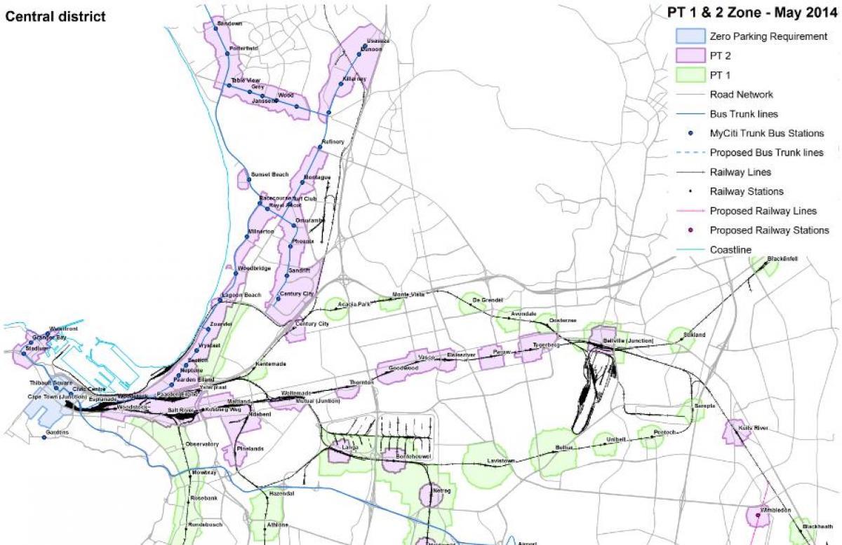 mapa Cape Town zonifikazioa