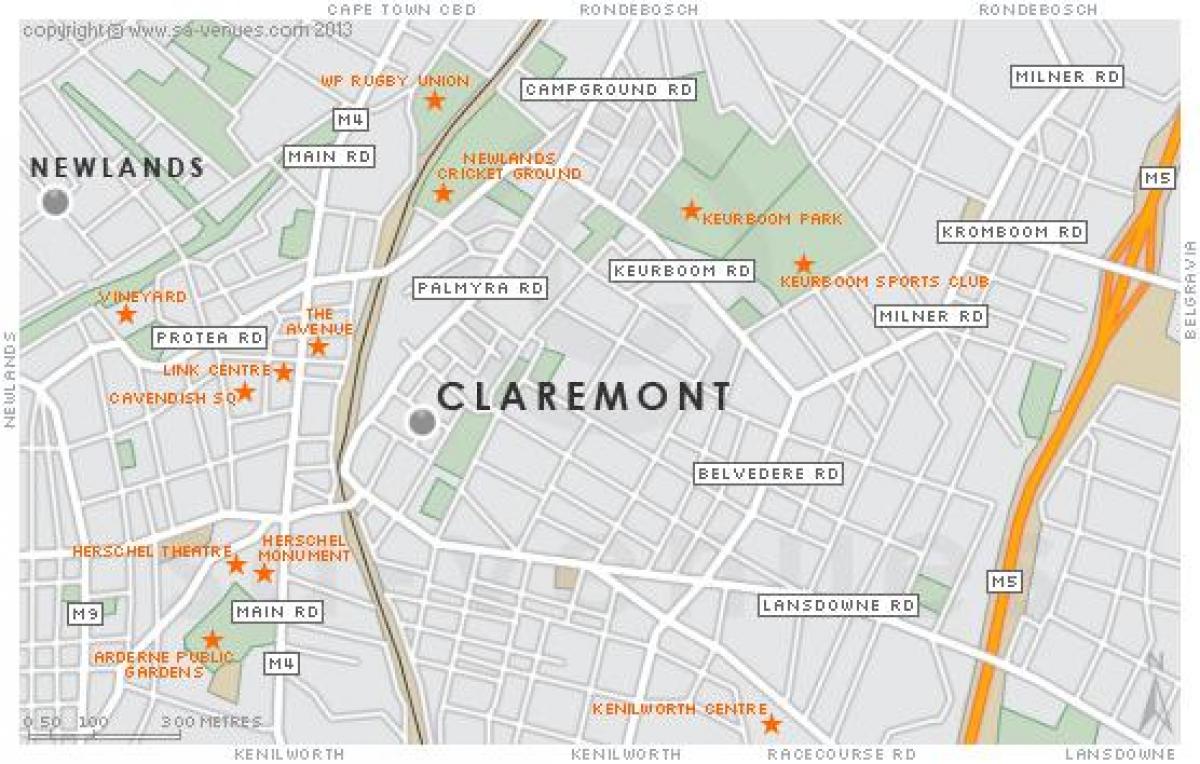 mapa claremont Cape Town