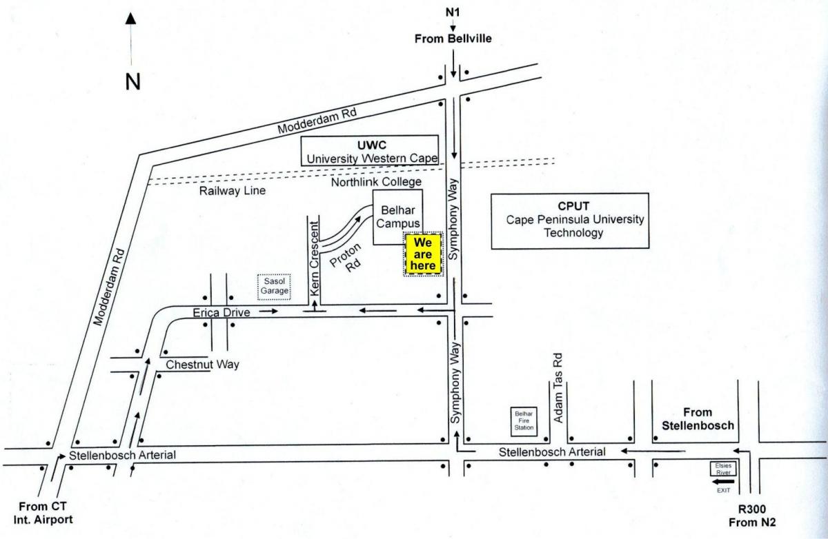 mapa cput Cape Town campusa