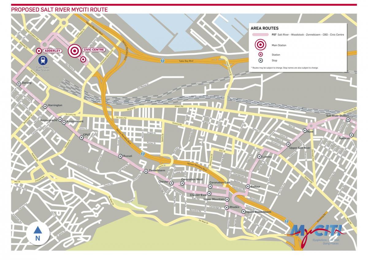 mapa gatza ibaiaren Cape Town