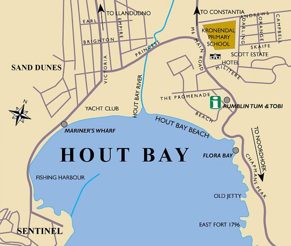 mapa hout bay mapa Cape Town