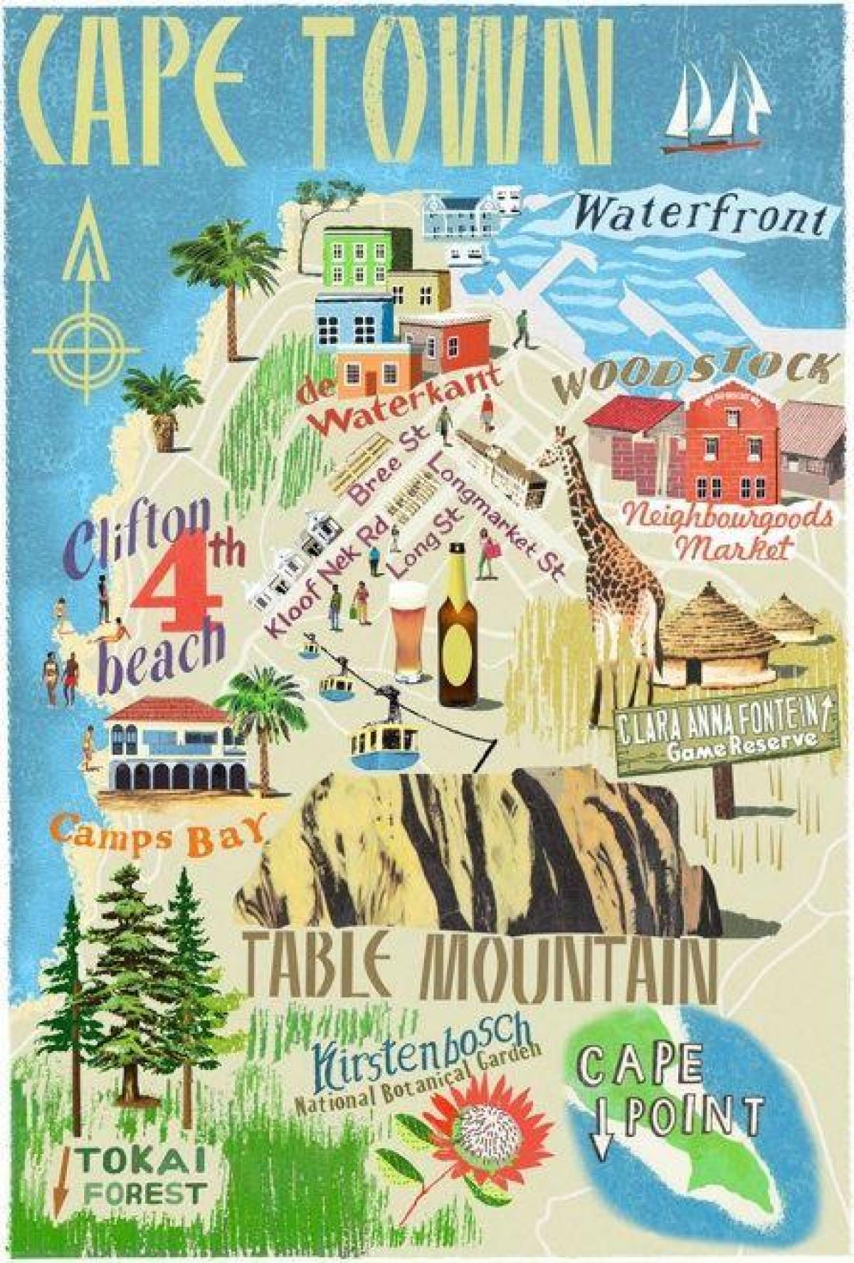 mapa lau erakargarritasun on mapa bat Cape Town