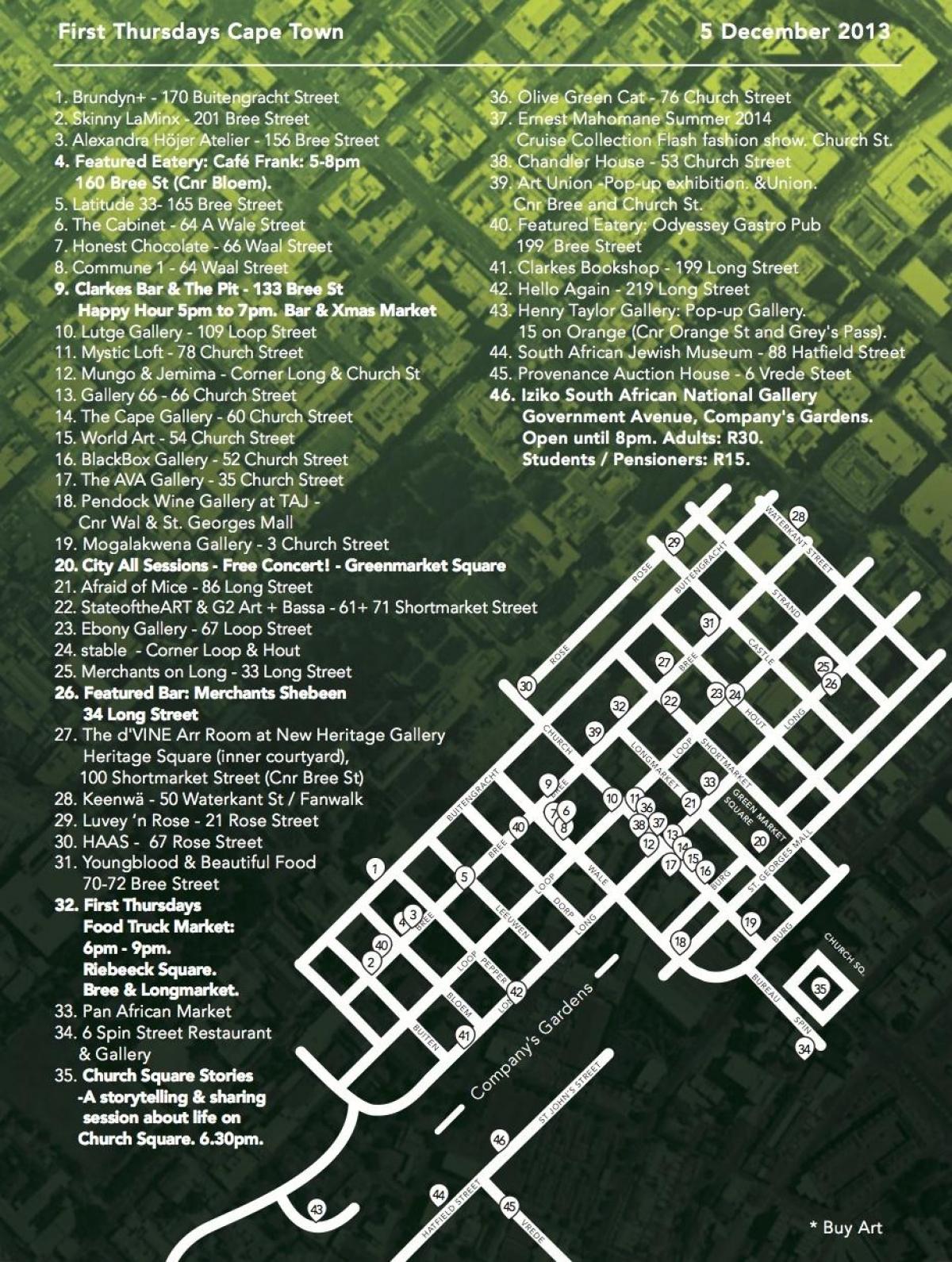 mapa lehen ostegunetan Cape Town