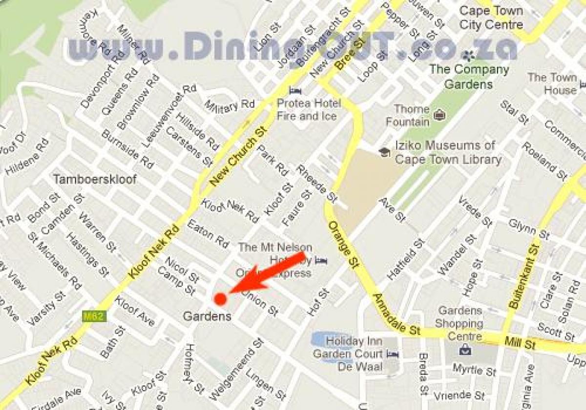mapa lorategiak, merkataritza-zentro Cape Town