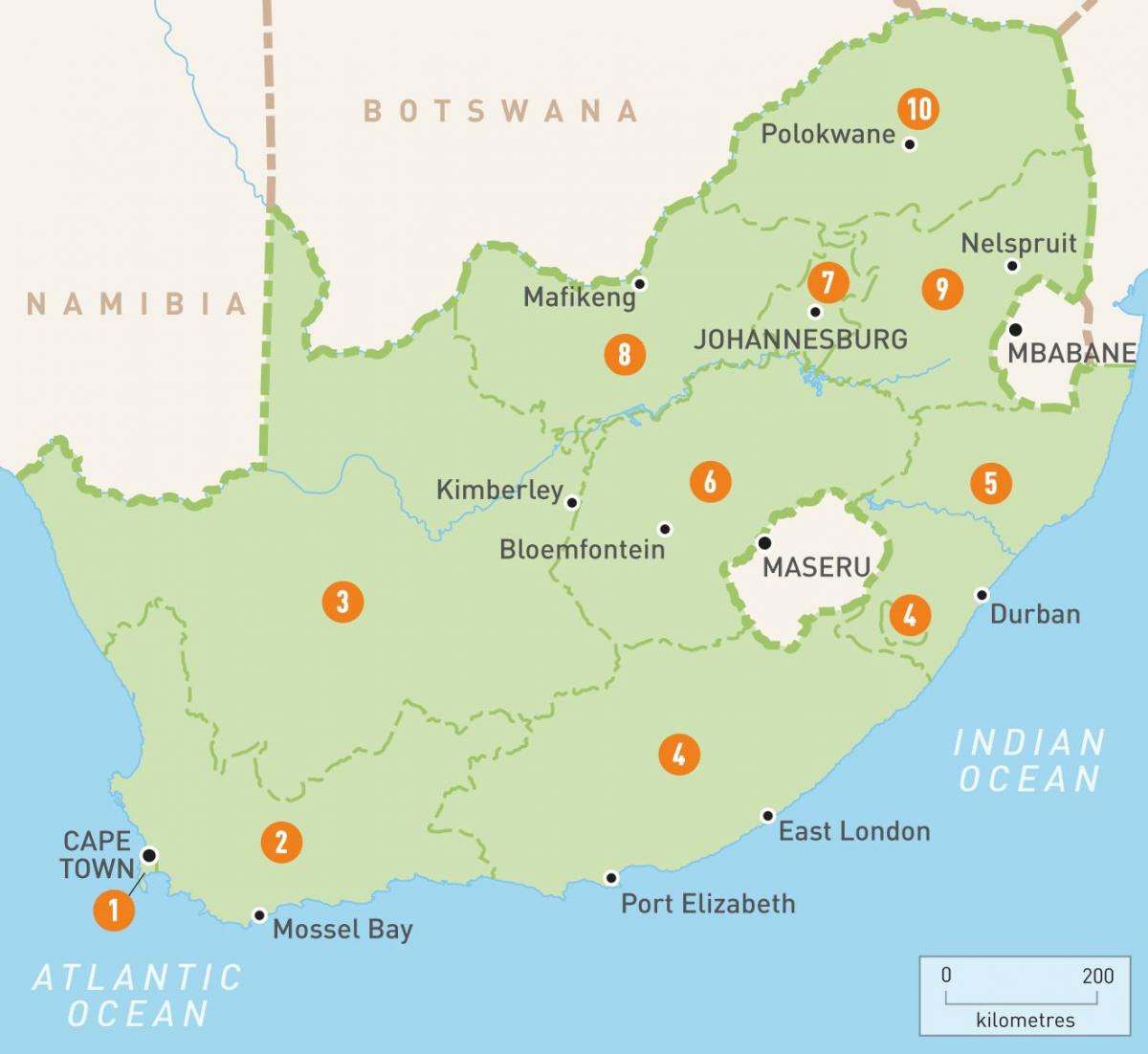 Cape Town sa mapa