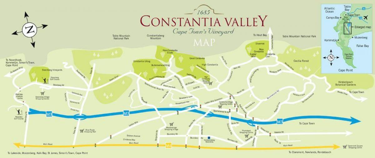 mapa constantia Cape Town