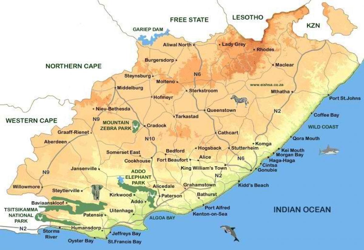 mapa eastern Cape Herri