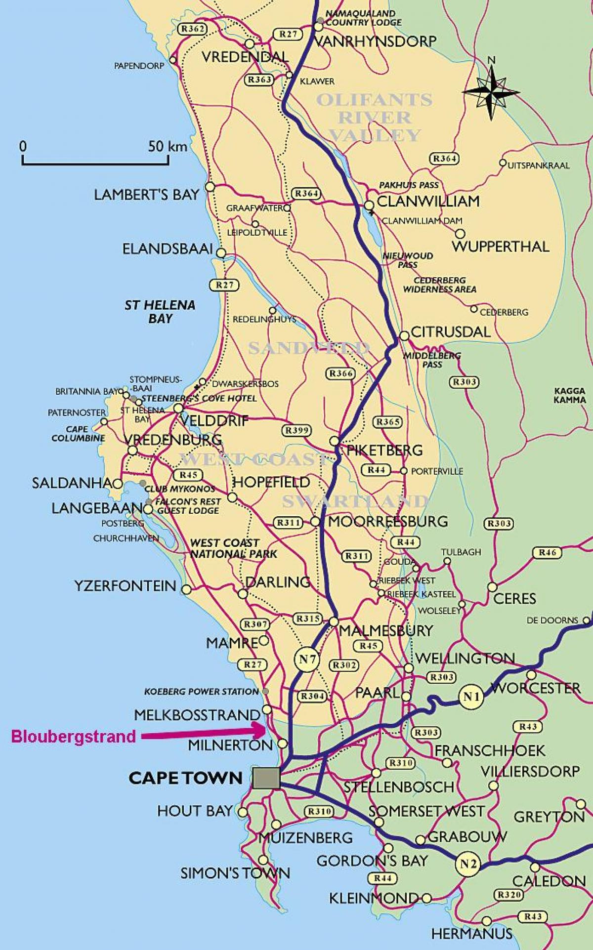 mapa mendebaldeko kostaldeko Lurmutur