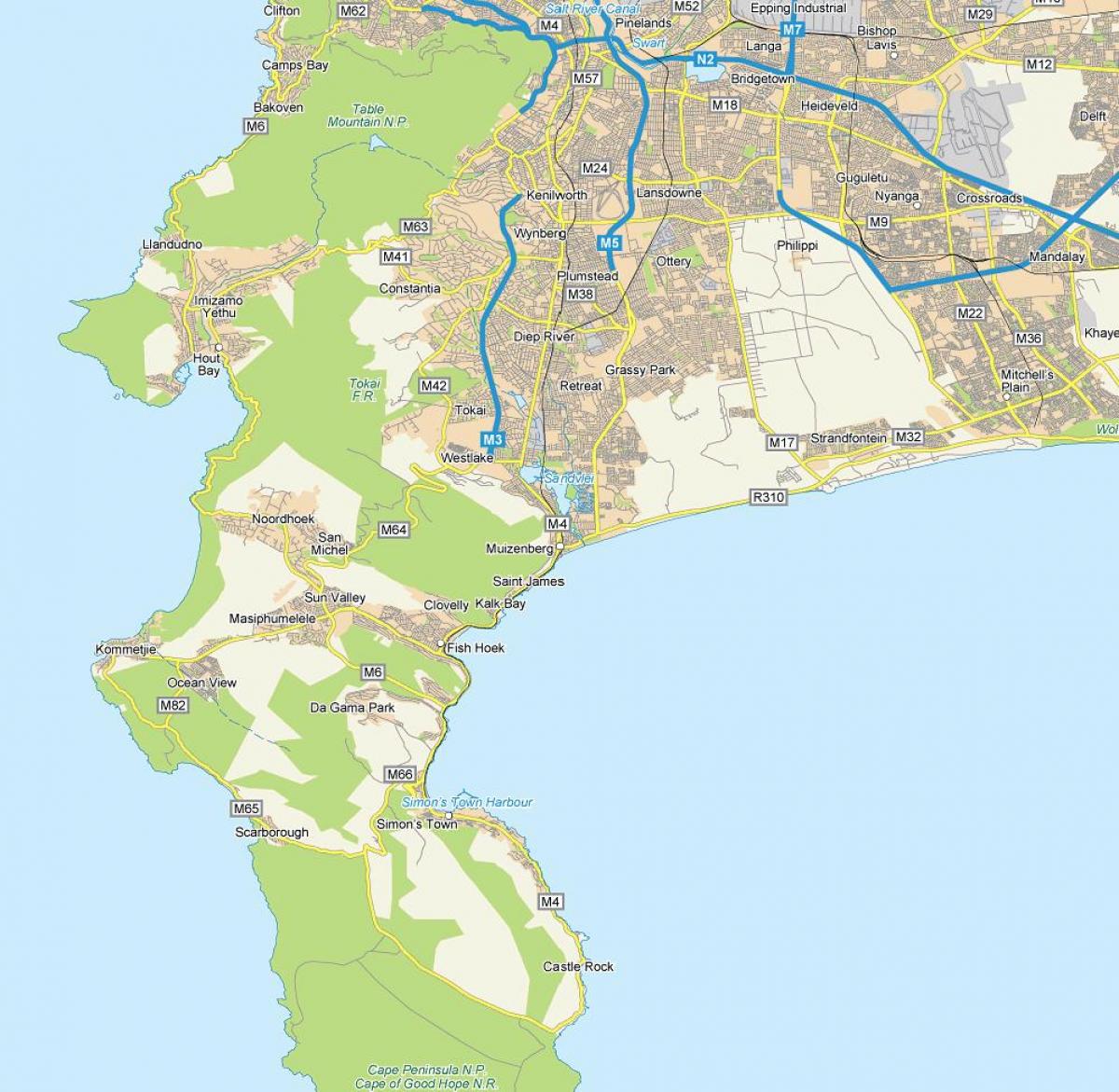mapa muizenberg Cape Town