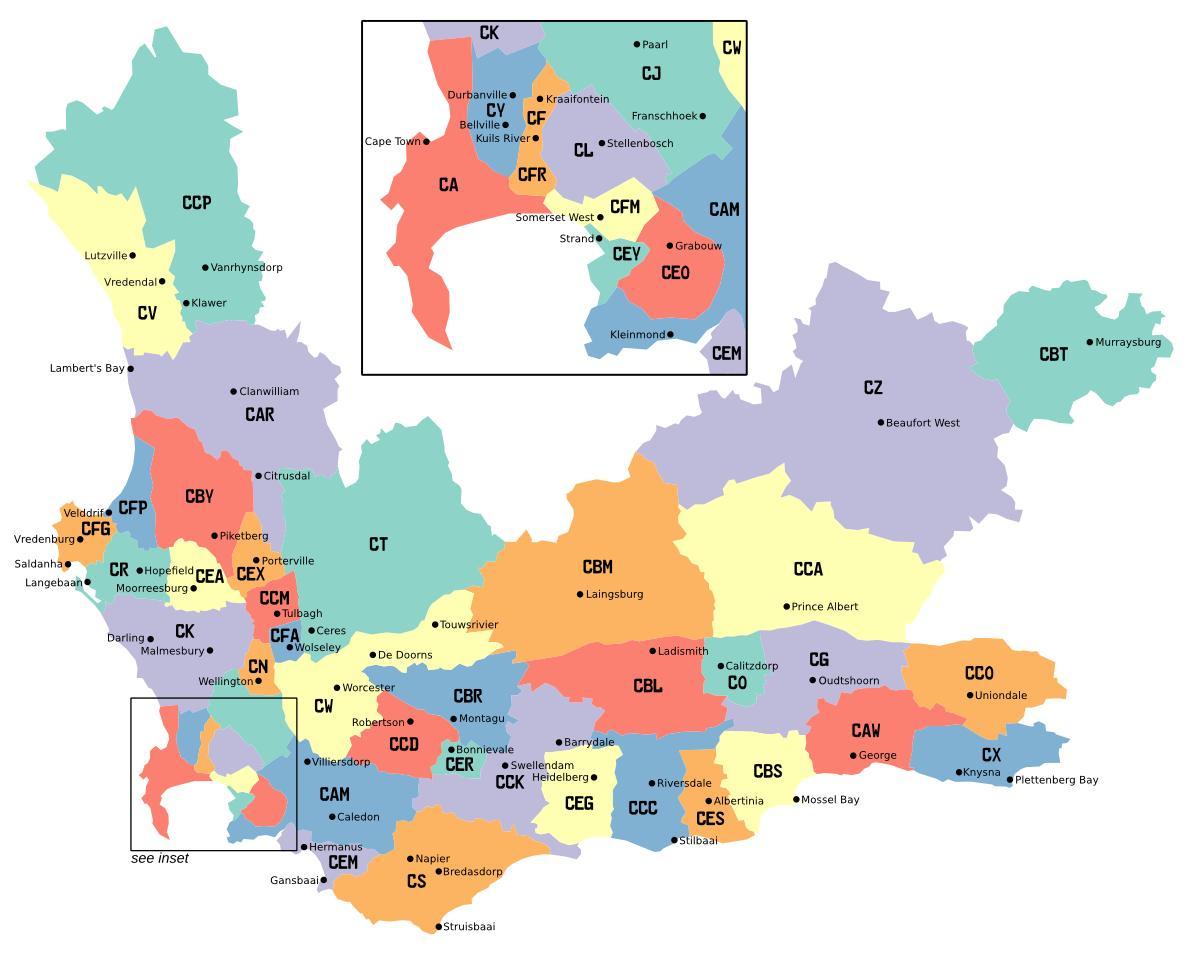 mapa western cape auzo