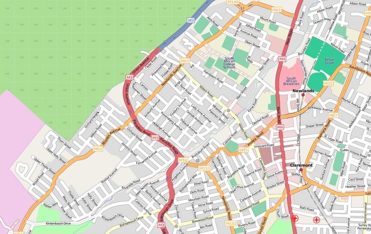 mapa newlands Cape Town