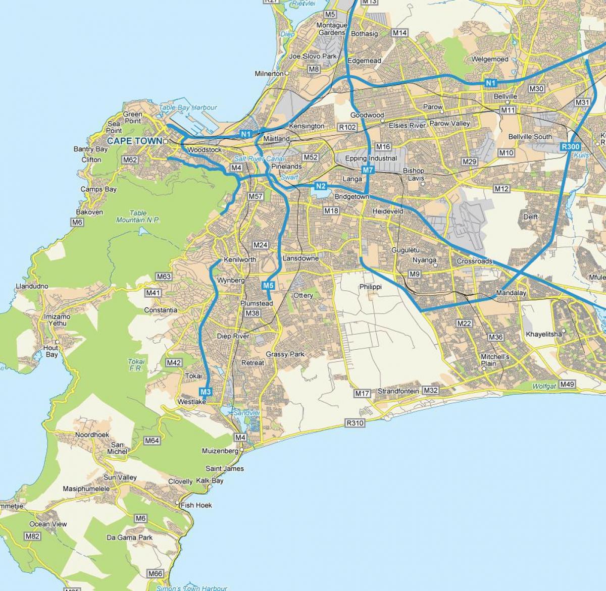 mapa ottery Cape Town 