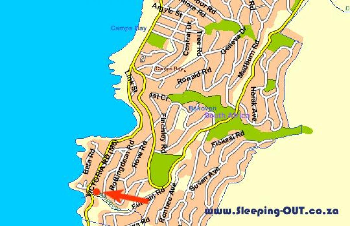 mapa ozeano ikuspegi Cape Town