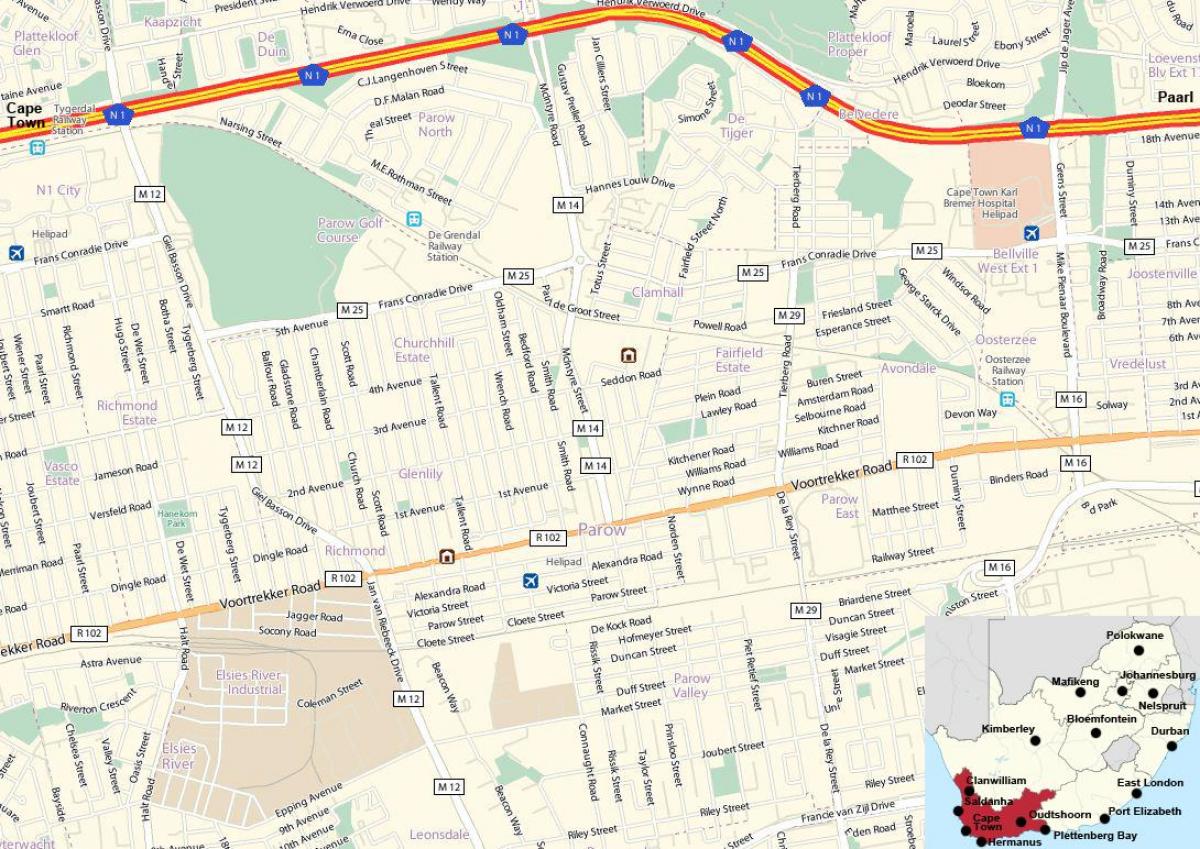 mapa parow Cape Town