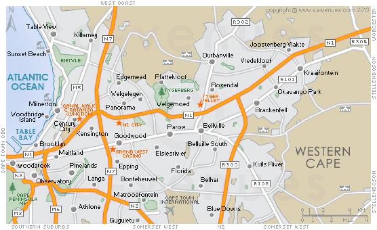 mapa plattekloof Cape Town