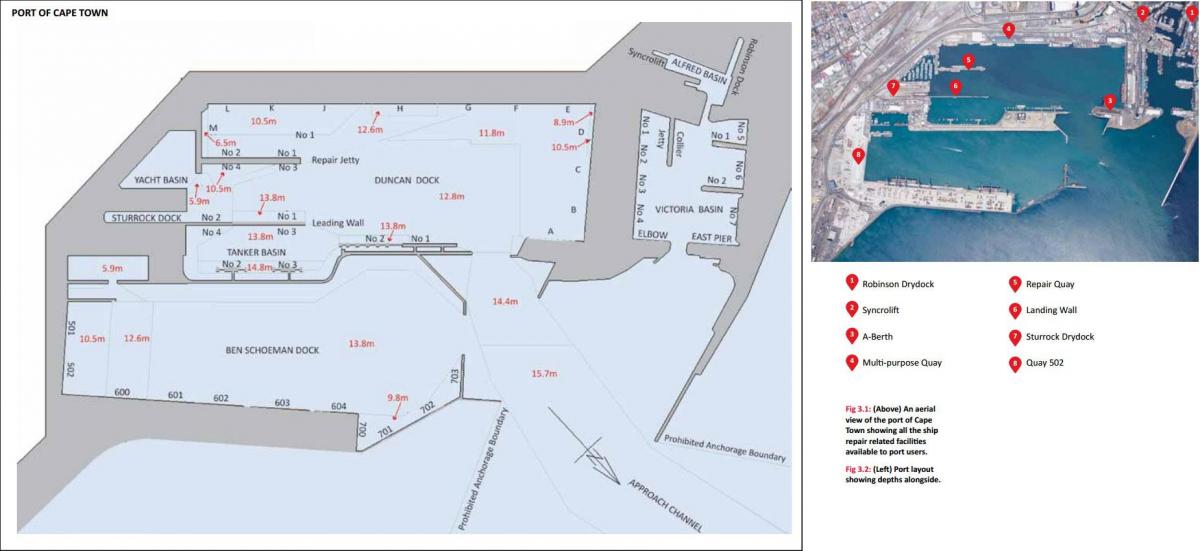 mapa portuan Cape Town