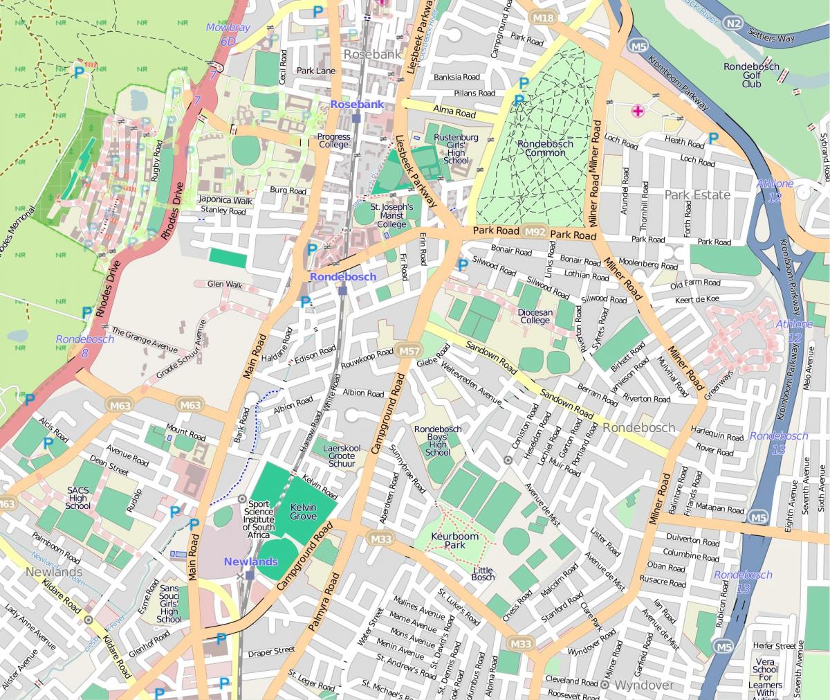mapa rondebosch Cape Town