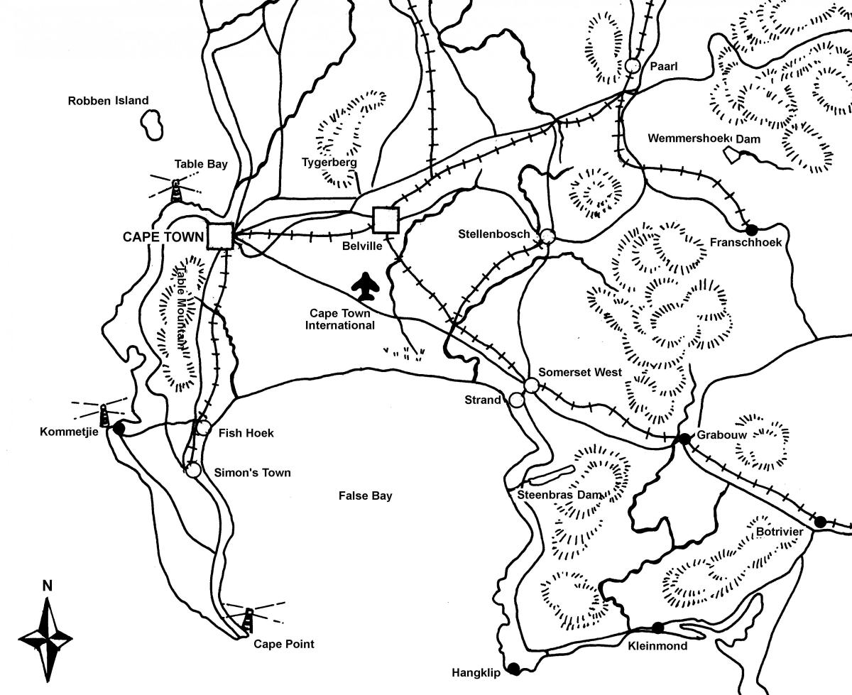 mapa sketch mapa Cape Town