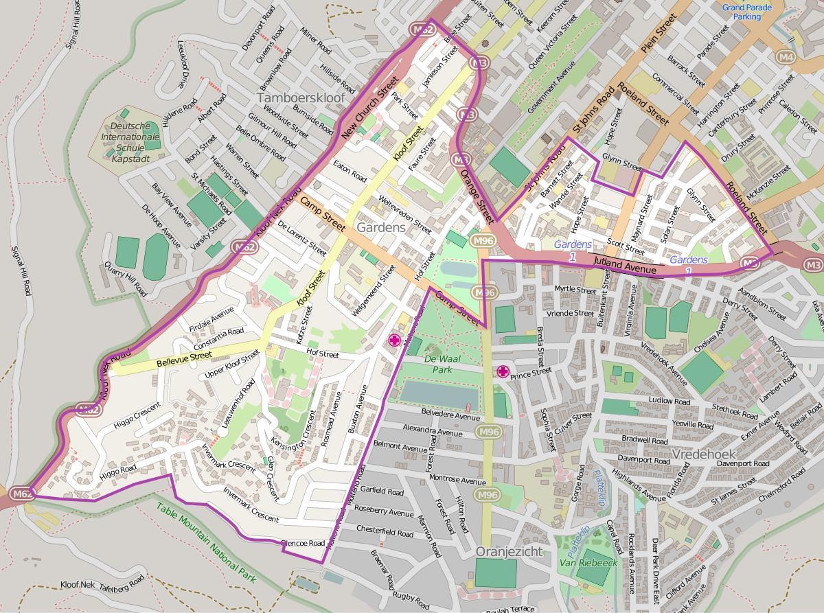 mapa tamboerskloof Cape Town
