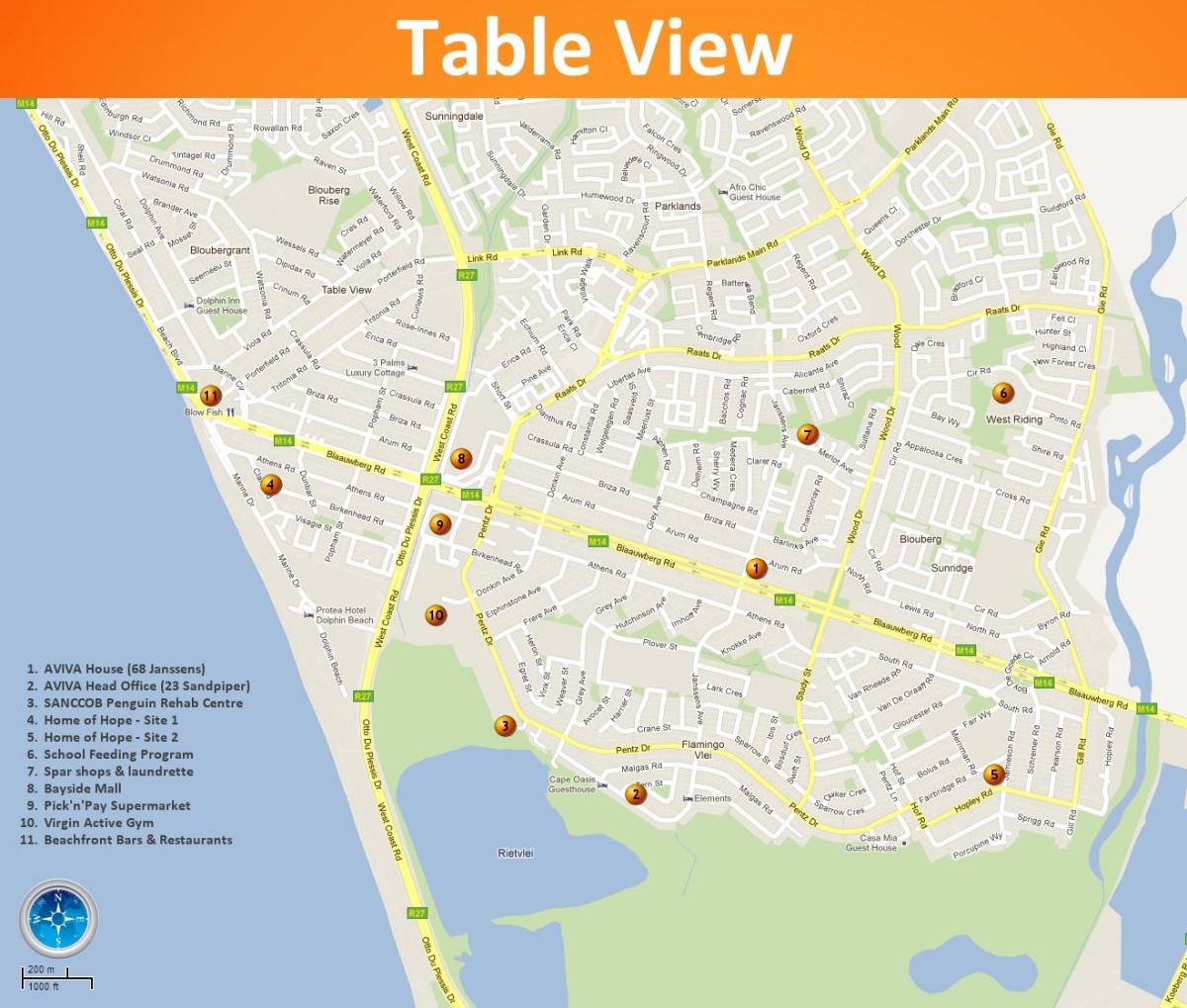mapa taula ikusi Cape Town