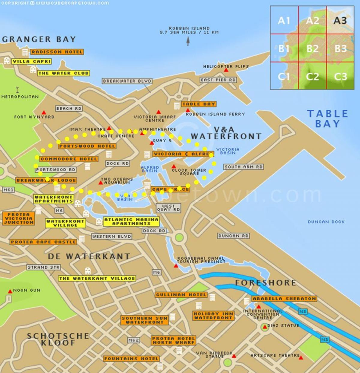 v&a Cape Town waterfront mapa