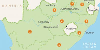 Cape Town Hego Afrika mapa batean