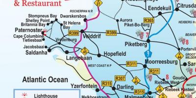 Mapa Cape Town road