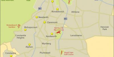 Mapa Cape Town hegoaldeko auzo
