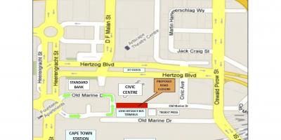 Mapa Cape Town hiritar zentroa
