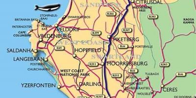 Mapa Cape Town kostalde
