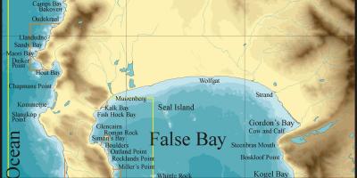 Mapa false bay Cape Town