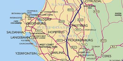 Mapa mendebaldeko kostaldeko Lurmutur