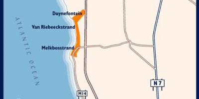 Mapa west beach Cape Town