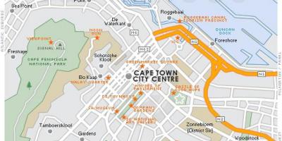 Mapa mendean hiria Cape Town