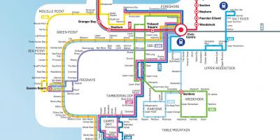 Cape Town autobus mapa