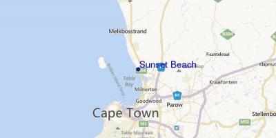 Mapa sunset beach Cape Town