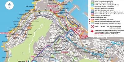 Mapa urrezko gezi autobus ibilbidea